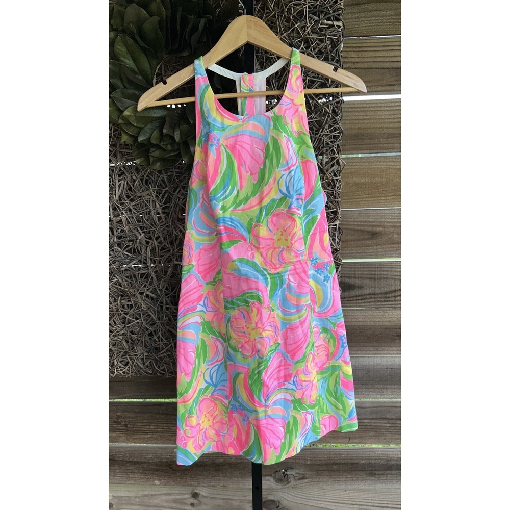 Lilly Pulitzer Grayes Shift Dress Sz 6 So A Peeling Pink Racerback Preppy Resort